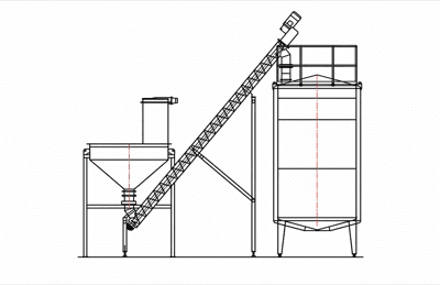 Powder handling system line diagram